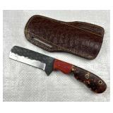 Handmade Steel Cowboy Bull Cutter Knife w/ Sheath