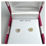 14kt Yellow Gold Butterfly Earrings in Gift Box