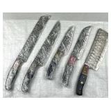 (5) Damascus Steel Chef