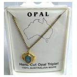 Australian Hand Cut Opal Triplet Necklace