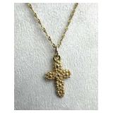 14K Yellow Gold James Avery Sunflower Cross Nk.