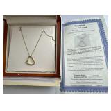 14K Yellow Gold & Diamond Heart Pendant Neckl.