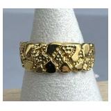 925 Silver Ross Simons Gold Nugget Style Band Ring