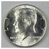 1964 JFK 90% Silver Half Dollar, Uncirculated