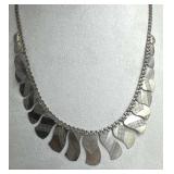 925 Silver Vintage Graduating Etched Fringe Collar