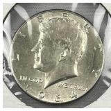 1964 JFK 90% Silver Half Dollar, US 50c