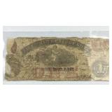 1862 Civil War Era Virginia $1 Treasury Note