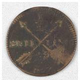 1827 Sweden 1/2 Skilling Copper Coin