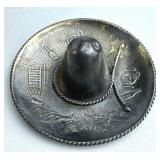 925 Silver Mexico Etched Sombrero Trinket Dish