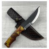 Handmade Steel Fixed Blade Knife w/ Sheath