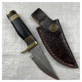 Damascus Steel Fixed Blade Knife w/ Sheath