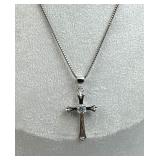 925 Silver Zirconia Petite Cross Pendant Necklace 925 Silver Zirconia Petite Cross Pendant Necklace