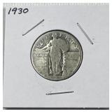 1930 Silver Standing Liberty Quarter, US 90% 1930 Silver Standing Liberty Quarter, US 90%