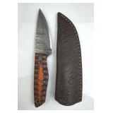 Damascus Steel Fixed Blade Knife w/ Sheath Damascus Steel Fixed Blade Knife w/ Sheath