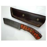 Damascus Steel Fixed Blade Knife w/ Sheath Damascus Steel Fixed Blade Knife w/ Sheath
