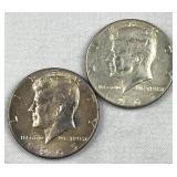 (2) 1965 JFK 40% Silver Half Dollars, US 50c (2) 1965 JFK 40% Silver Half Dollars, US 50c
