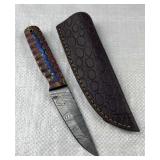 Damascus Steel Fixed Blade Knife w/ Sheath Damascus Steel Fixed Blade Knife w/ Sheath