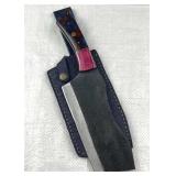 Handmade Steel Fixed Chopper Blade Knife w/ Sheath Handmade Steel Fixed Chopper Blade Knife w/ Sheath