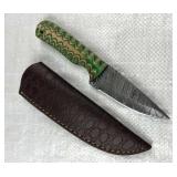 Damascus Steel Fixed Blade Knife w/ Sheath Damascus Steel Fixed Blade Knife w/ Sheath