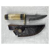 Damascus Steel Fixed Blade Knife w/ Sheath Damascus Steel Fixed Blade Knife w/ Sheath