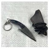 Damascus Steel Keychain Knife w/ Sheath Damascus Steel Keychain Knife w/ Sheath