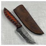 Damascus Steel Fixed Blade Knife w/ Sheath Damascus Steel Fixed Blade Knife w/ Sheath