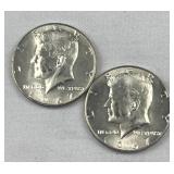 (2) 1967 JFK 40% Silver Half Dollars, US 50c (2) 1967 JFK 40% Silver Half Dollars, US 50c