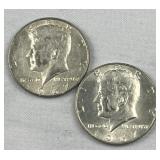 (2) 1967 JFK 40% Silver Half Dollars, US 50c (2) 1967 JFK 40% Silver Half Dollars, US 50c