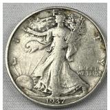 1937 Walking Liberty Silver Half Dollar, US 90% 1937 Walking Liberty Silver Half Dollar, US 90%