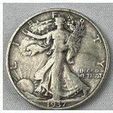 1937-S Walking Liberty Silver Half Dollar, US 90% 1937-S Walking Liberty Silver Half Dollar, US 90%