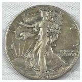 1941-D Walking Liberty Silver Half Dollar, XF 1941-D Walking Liberty Silver Half Dollar, XF