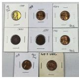 (8) Assorted 1800s-1900s Cents, w/ 18K Plated (8) Assorted 1800s-1900s Cents, w/ 18K Plated