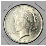 1922 Peace Silver Dollar, Unc, Nice Luster US 1922 Peace Silver Dollar, Unc, Nice Luster US