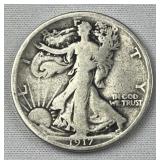 1917 Walking Liberty Silver Half Dollar, US 90% 1917 Walking Liberty Silver Half Dollar, US 90%