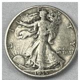 1935-D Walking Liberty Silver Half Dollar, US 90% 1935-D Walking Liberty Silver Half Dollar, US 90%