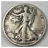 1936 Walking Liberty Silver Half Dollar, US 90% 1936 Walking Liberty Silver Half Dollar, US 90%