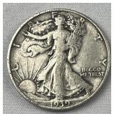 1939-S Walking Liberty Silver Half Dollar, US 90% 1939-S Walking Liberty Silver Half Dollar, US 90%