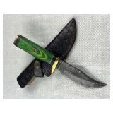 Damascus Steel Fixed Blade Knife w/ Sheath Damascus Steel Fixed Blade Knife w/ Sheath