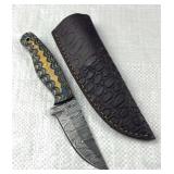 Damascus Steel Fixed Blade Knife w/ Sheath Damascus Steel Fixed Blade Knife w/ Sheath