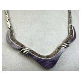 925 Silver Vintage Purple Stone Inlay Marcasite Ne 925 Silver Vintage Purple Stone Inlay Marcasite Ne