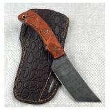 Damascus Steel Tanto Blade Knife w/ Sheath Damascus Steel Tanto Blade Knife w/ Sheath
