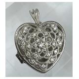 925 Silver Zirconia Heart Locket Pendant 925 Silver Zirconia Heart Locket Pendant