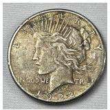 1922 Peace Silver Dollar, US $1 Coin, 90%
