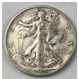1945-S Walking Liberty Silver Half Dollar, US 90% 1945-S Walking Liberty Silver Half Dollar, US 90%