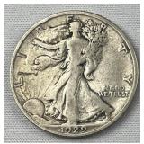 1929-S Walking Liberty Silver Half Dollar, US 90% 1929-S Walking Liberty Silver Half Dollar, US 90%