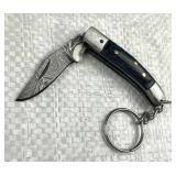 Damascus Steel Folding Blade Keychain Knife Damascus Steel Folding Blade Keychain Knife