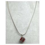 925 Silver Red Gift Box Pendant/Charm Necklace 925 Silver Red Gift Box Pendant/Charm Necklace