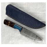Damascus Steel Fixed Blade Knife w/ Sheath Damascus Steel Fixed Blade Knife w/ Sheath