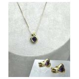 18K Yellow Gold & Amethyst Set, Brazil w/ COA 18K Yellow Gold & Amethyst Set, Brazil w/ COA