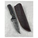 Damascus Steel Fixed Blade Knife w/ Sheath Damascus Steel Fixed Blade Knife w/ Sheath